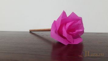роза из гофрированной бумаги
